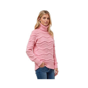 NWT FRNCH Paris Pink Turtleneck Sweater Small Medium S/M